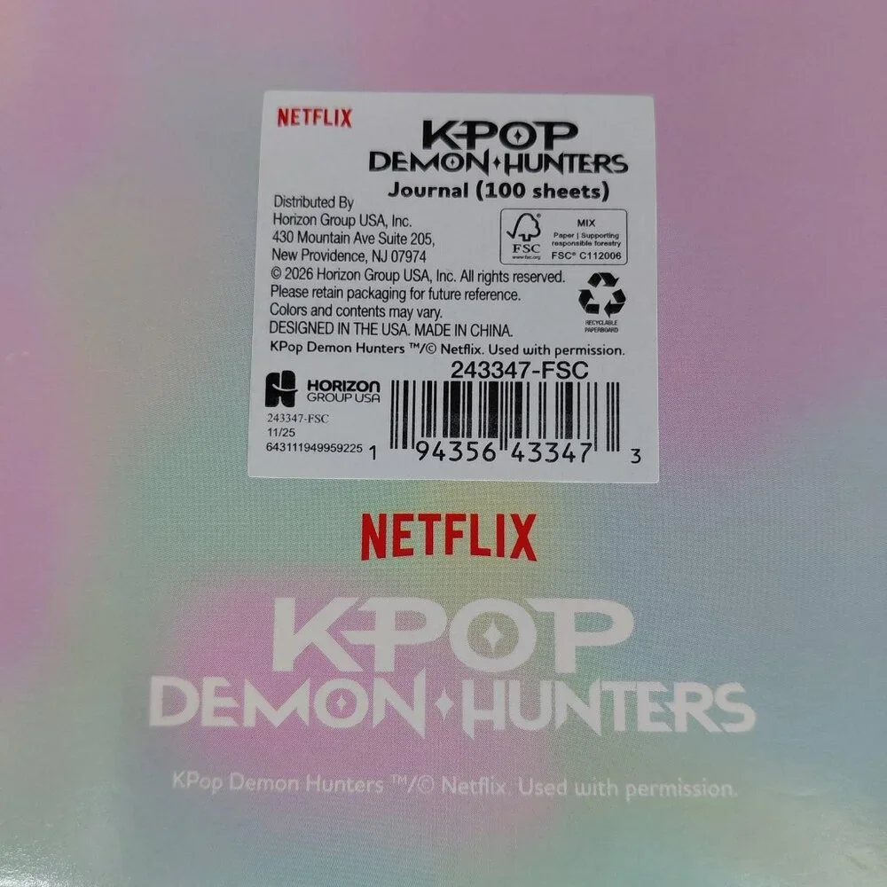 Netflix KPOP Demon Hunters Spiral Journal Notebook A5 Pink Kids Lined Saja Boys